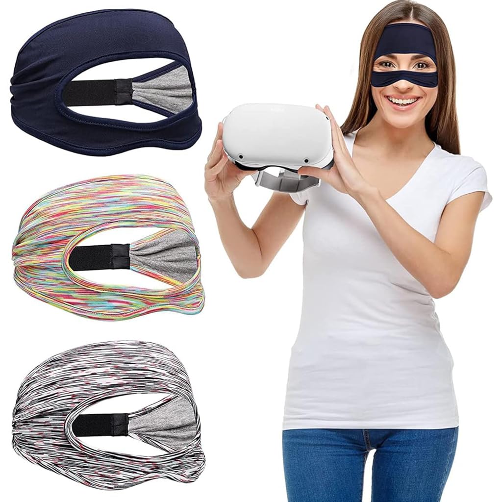 ZORBES 3Pcs Headwear Mask for VR Players Breathable Stretchy VR Eye Mask Sweat Band for Oculus Quest 2, VR Face Cover Sweat Guard Face Mask for Meta/Oculus Quest ZORBES 3Pcs Headwear Mask for VR Players Breathable Stretchy VR Eye Mask Sweat Band for Oculus Quest 2, VR Face Cover Sweat Guard Face Mask for Meta/Oculus Quest